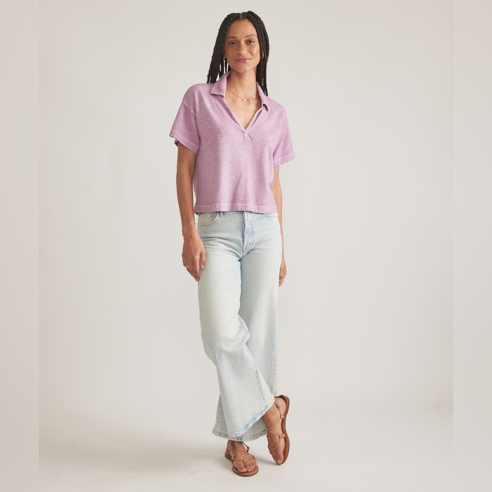 Marine Layer Vintage Slub Polo Tee💜 - Picture 5 of 5